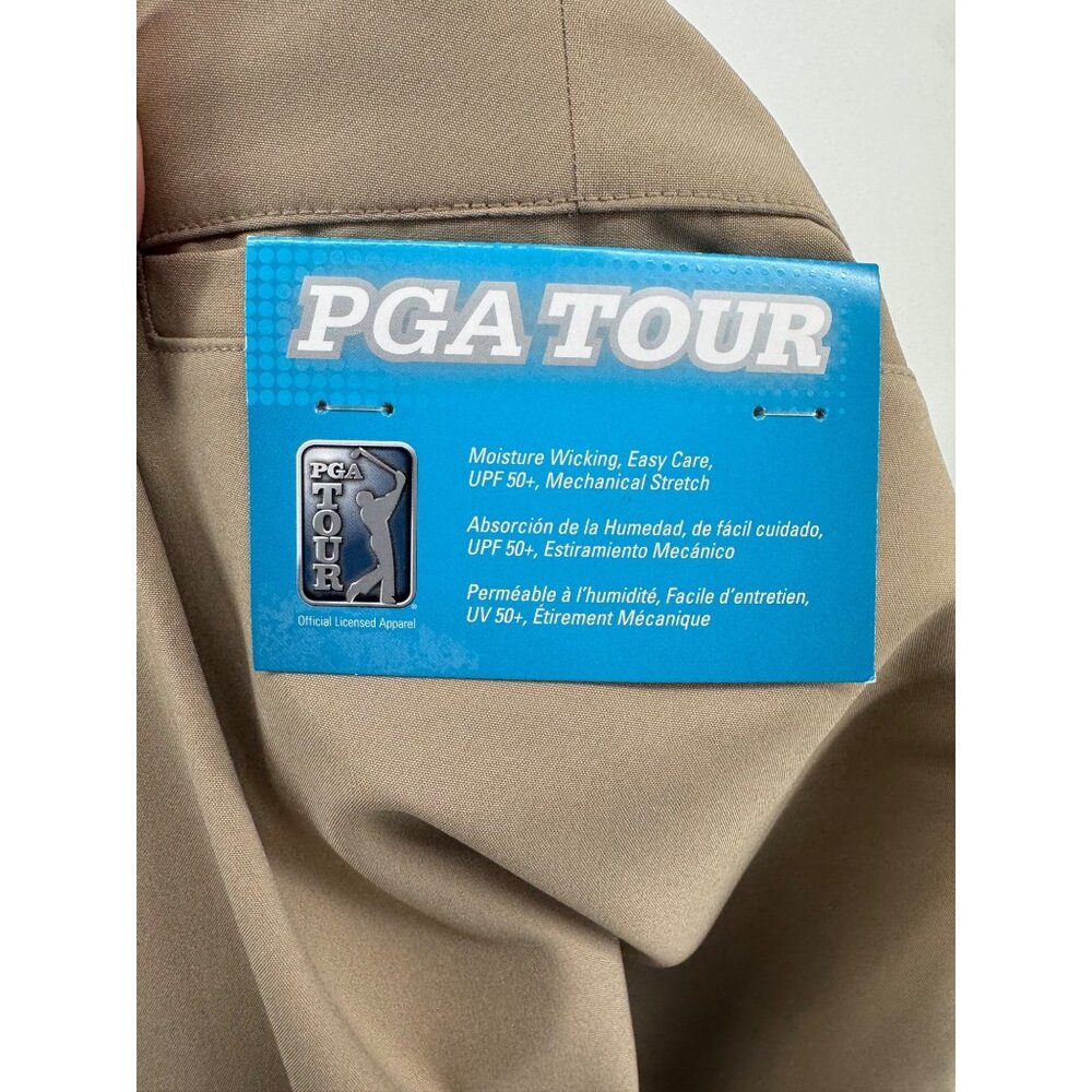 Pga Tour Mens Moisture Wicking Khaki Golf Shorts Upf 50+ Stretch - Picture 4 of 9